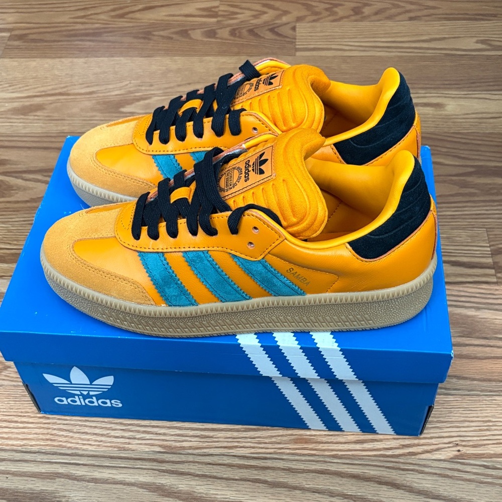 Rare Adidas Samba XLG Orange and Teal Sneakers